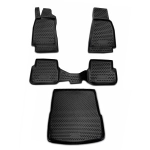 Audi A6 Avant Allroad Floor-Trunk Mats - Omac - 3D - Black - '08-'11